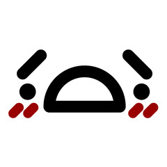 unhappy shocked face icon