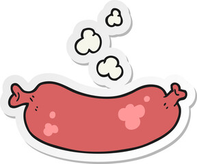sticker of a cartoon hot sausage