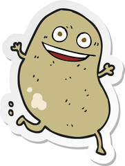 sticker of a cartoon potato running