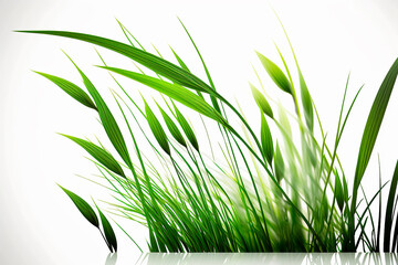 generative ai illustration of  grass isolated against white background