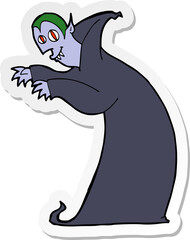 sticker of a cartoon spooky vampire