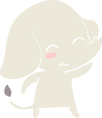 cute flat color style cartoon elephant
