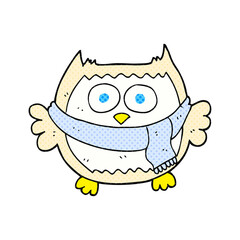 cartoon owl wearing scarf