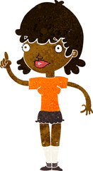 cartoon woman with idea