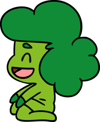 cartoon of a kawaii alien girl