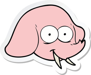 sticker of a cartoon elephant face