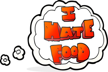 thought bubble cartoon i hate food symbol