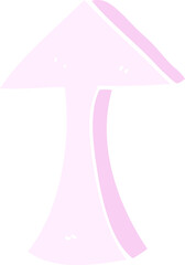 flat color illustration of a cartoon thin arrow pointing