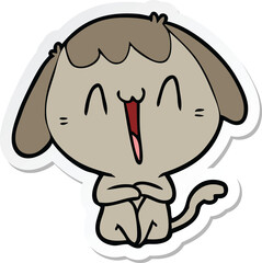 sticker of a cute cartoon dog