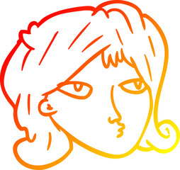 warm gradient line drawing woman