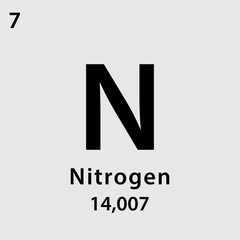 Obraz premium Nitrogen element periodic table icon vector logo design template