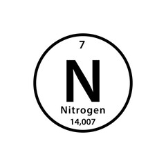 Nitrogen element periodic table icon vector logo design template