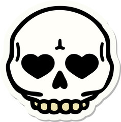 tattoo style sticker of a skull
