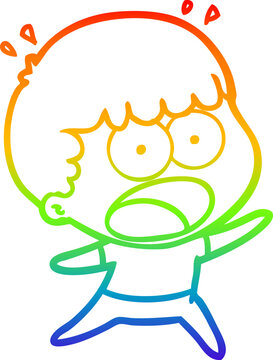 recommend clip art: rainbow gradient line drawing cartoon shocked man