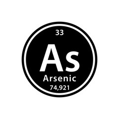 Arsenic Periodic table element icon vector logo design template