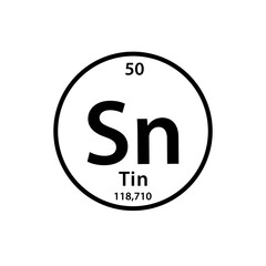 Tin Periodic table element icon vector logo design template