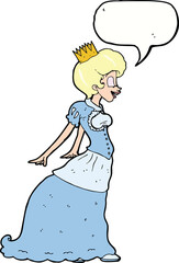 cartoon princess with speech bubble