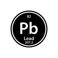 Lead Periodic table element icon vector logo design template