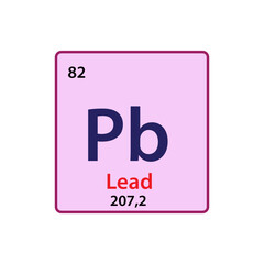 Lead Periodic table element icon vector logo design template