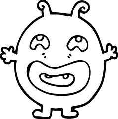 line drawing cartoon monster