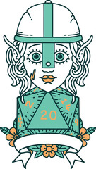 elf fighter with natural 20 dice roll illustration