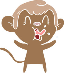 crazy flat color style cartoon monkey