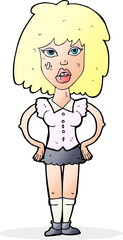 cartoon woman been in fight