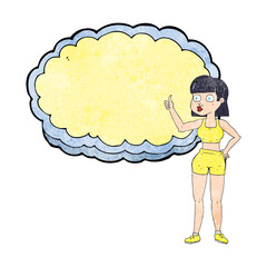 texture cartoon gym woman