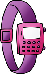 gradient cartoon doodle of a gradient watch