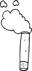 line drawing cartoon cigarette