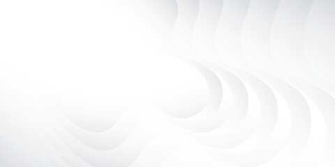 Abstract  white and gray color, modern design stripes background with geometric round shape. Vector illustration.