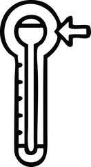 line drawing cartoon hot thermometer
