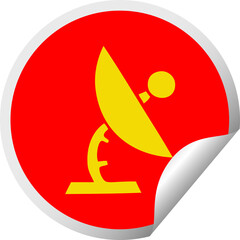 circular peeling sticker cartoon satellite dish