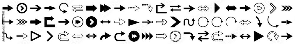 Poster arrow icon set | arrows collection | isolated transparent