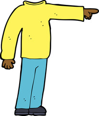cartoon headless man pointing