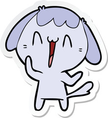 sticker of a cute cartoon dog