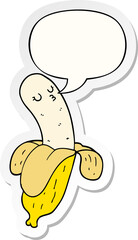 cartoon banana and speech bubble sticker