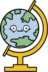 cute cartoon globe of the world