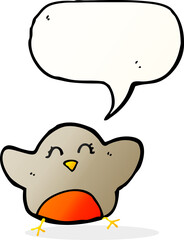 cartoon robin with speech bubble