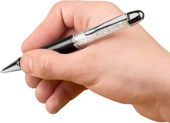 Man Hand holds a luxury pen