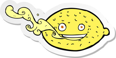 sticker of a cartoon lemon