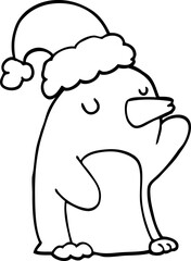 cute cartoon christmas penguin