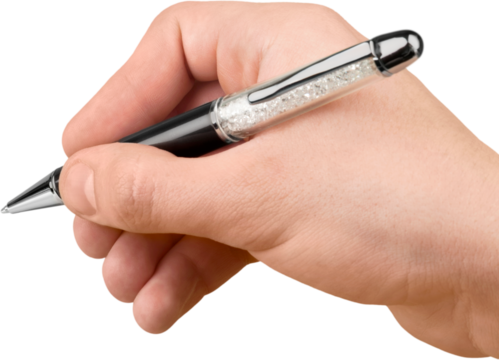 Man Hand holds a luxury pen