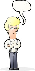 cartoon annoyed man with speech bubble