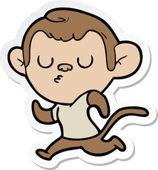 sticker of a cartoon monkey