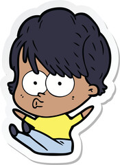 Obraz premium sticker of a cartoon woman