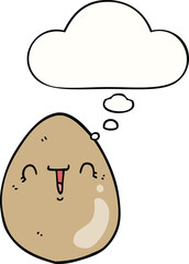 cartoon egg and thought bubble