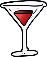 cartoon doodle red cocktail