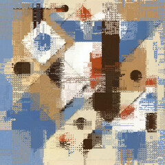 Vector image with imitation of grunge suprematism texture. Seamless vector image