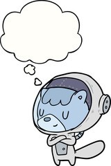 cartoon astronaut animal and thought bubble